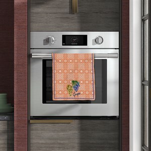 Retro Üzüm Desenli Dikişsiz 4lü Fırın Örtüsü Kumaşı