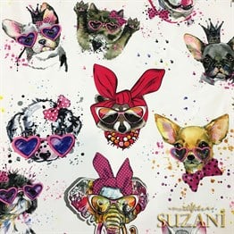 Rüküş Hayvanlar Desenli Kumaş