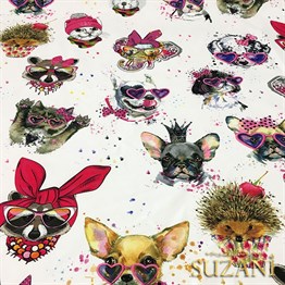 Rüküş Hayvanlar Desenli Kumaş