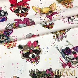 Rüküş Hayvanlar Desenli Kumaş