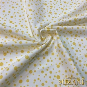 Sarı Damlacık Desenli Dijital Baskılı Kumaş