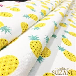 Sarı Küçük Ananas Desenli Kumaş