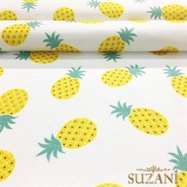 Sarı Küçük Ananas Desenli Kumaş