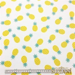 Sarı Küçük Ananas Desenli Kumaş