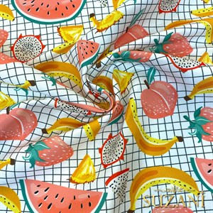 Seaside Karpuz Desenli Dijital Baskılı Kumaş