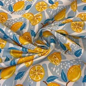 Seaside Limon Desenli Dijital Baskılı Kumaş