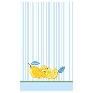 Seaside Limon Desenli Dikişsiz 4lü Fırın Örtüsü Kumaşı