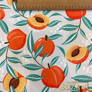 Seaside Şeftali Desenli Dijital Baskılı Kumaş