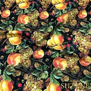 Şeftali Desenli Dijital Baskılı Kumaş