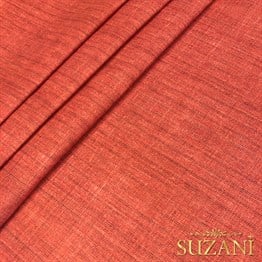 Şeftali Keten Görünümlü Dijital Baskılı Kumaş