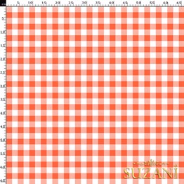 Şeftali Küçük Pötikare Desenli Dijital Baskılı Kumaş