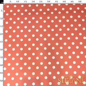 Şeftali Puantiye Desenli Dijital Baskılı Kumaş