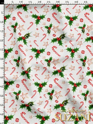 Şeker Kamışı Desenli Dijital Baskılı Kumaş