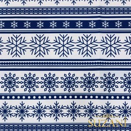 Şerit Kar Tanesi Desenli Dijital Baskılı Kumaş