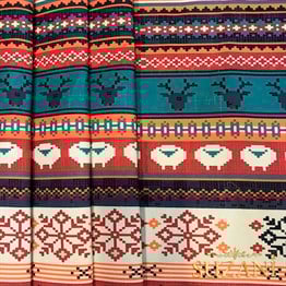 Şerit Kış Desenli Dijital Baskılı Kumaş