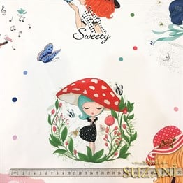 Sevimli Kızlar Desenli Kumaş