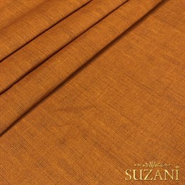 Sıcak Turuncu Keten Görünümlü Dijital Baskılı Kumaş