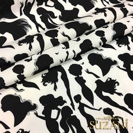 Silüet Kadınlar Desenli Kumaş