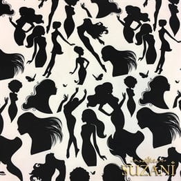 Silüet Kadınlar Desenli Kumaş