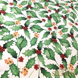 Sivri Yapraklı Yılbaşı Desenli Kumaş