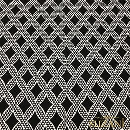 Siyah Beyaz Baklava Artı Desenli Kumaş