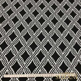 Siyah Beyaz Baklava Artı Desenli Kumaş