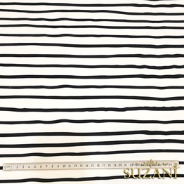 Siyah Beyaz El Çizimi Çizgili Kumaş