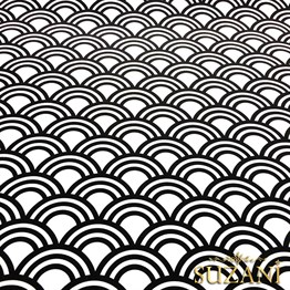 Siyah Beyaz Halkalar Vintage Desenli Kumaş