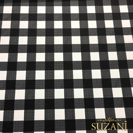 Siyah Beyaz Klasik Ekose Desenli Kumaş