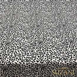 Siyah Beyaz Leopar Desenli Döşemelik Kumaş