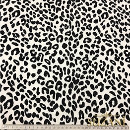 Siyah Beyaz Leopar Desenli Döşemelik Kumaş