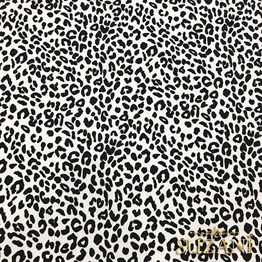 Siyah Beyaz Leopar Desenli Döşemelik Kumaş