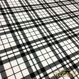 Siyah Beyaz Modern Ekose Kumaş