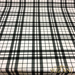 Siyah Beyaz Modern Ekose Kumaş