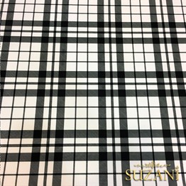 Siyah Beyaz Modern Ekose Kumaş