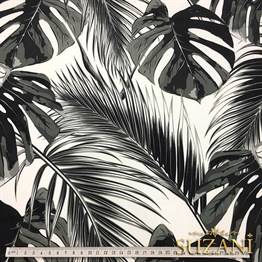 Siyah Beyaz Deve Tabanı Desenli Döşemelik Kumaş