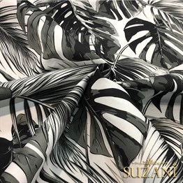 Siyah Beyaz Deve Tabanı Desenli Döşemelik Kumaş