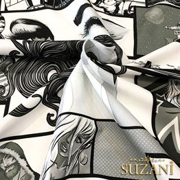 Siyah Beyaz Pop Art Kumaş