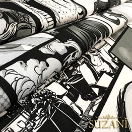 Siyah Beyaz Pop Art Kumaş