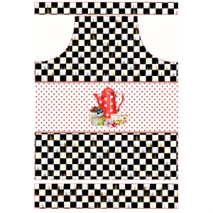 Siyah Dama Desenli Mutfak Önlüğü Kumaşı