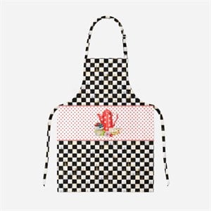 Siyah Dama Desenli Mutfak Önlüğü Kumaşı