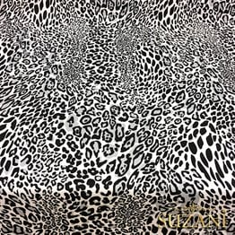 Siyah Gri Leopar Desenli Kumaş