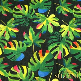 Siyah Keten Deve Tabanı Desenli Kumaş