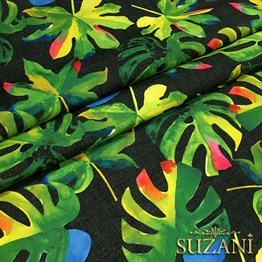 Siyah Keten Deve Tabanı Desenli Kumaş