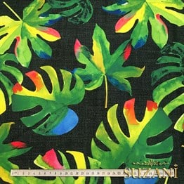 Siyah Keten Deve Tabanı Desenli Kumaş