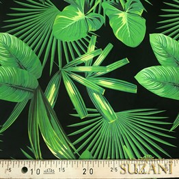 Siyah Zemin Amazon Desenli Kumaş