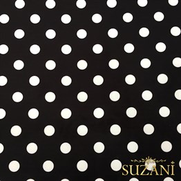 Siyah Zemin Büyük Puanlı Kumaş