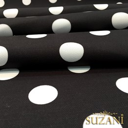 Siyah Zemin Büyük Puanlı Kumaş