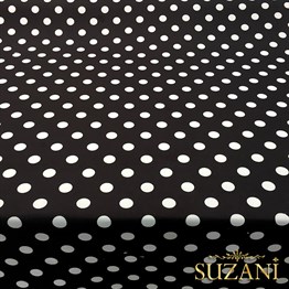 Siyah Zemin Büyük Puanlı Kumaş