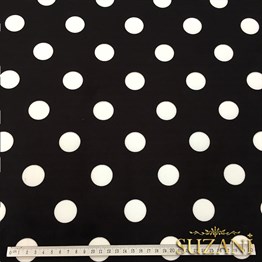 Siyah Zemin Büyük Puanlı Kumaş